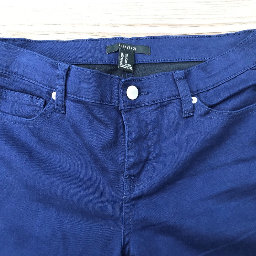 Forever 21 Women Legging Jeans Navy Blue Skinny St - Picture 3 of 8
